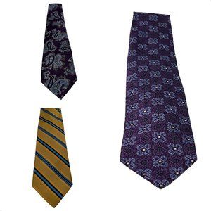 Jos A Bank Neckties Purple Blue Gray Gold Orange 100% Silk